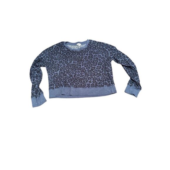 Splendid pj set - long sleeve jogger pants - sz small- leopard thermal waffle bl - Picture 11 of 12